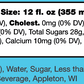 Nutrition facts label and ingredients list on a beverage package